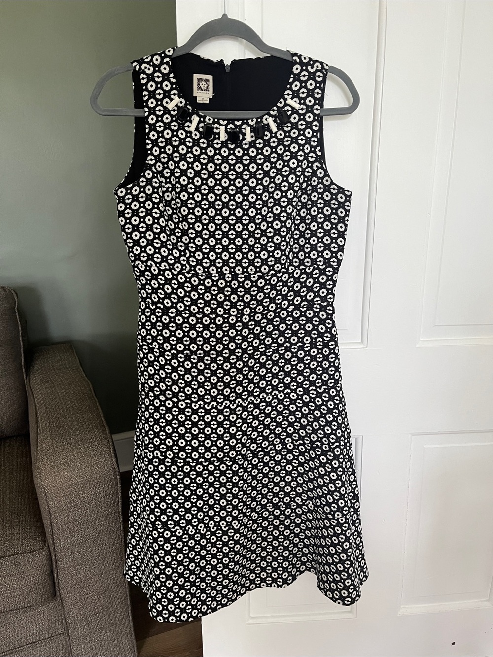 Anne Klein Dress size 8 Black White sleeveless